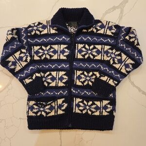 VTG Octavalo Native American Wool Full Zip Cardigan Sweater Jacket Size Small